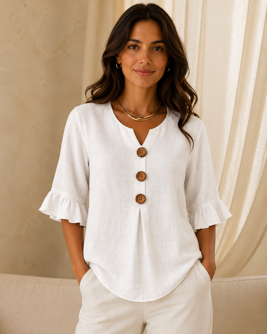 Sophie | Blouse boutonnée à volants