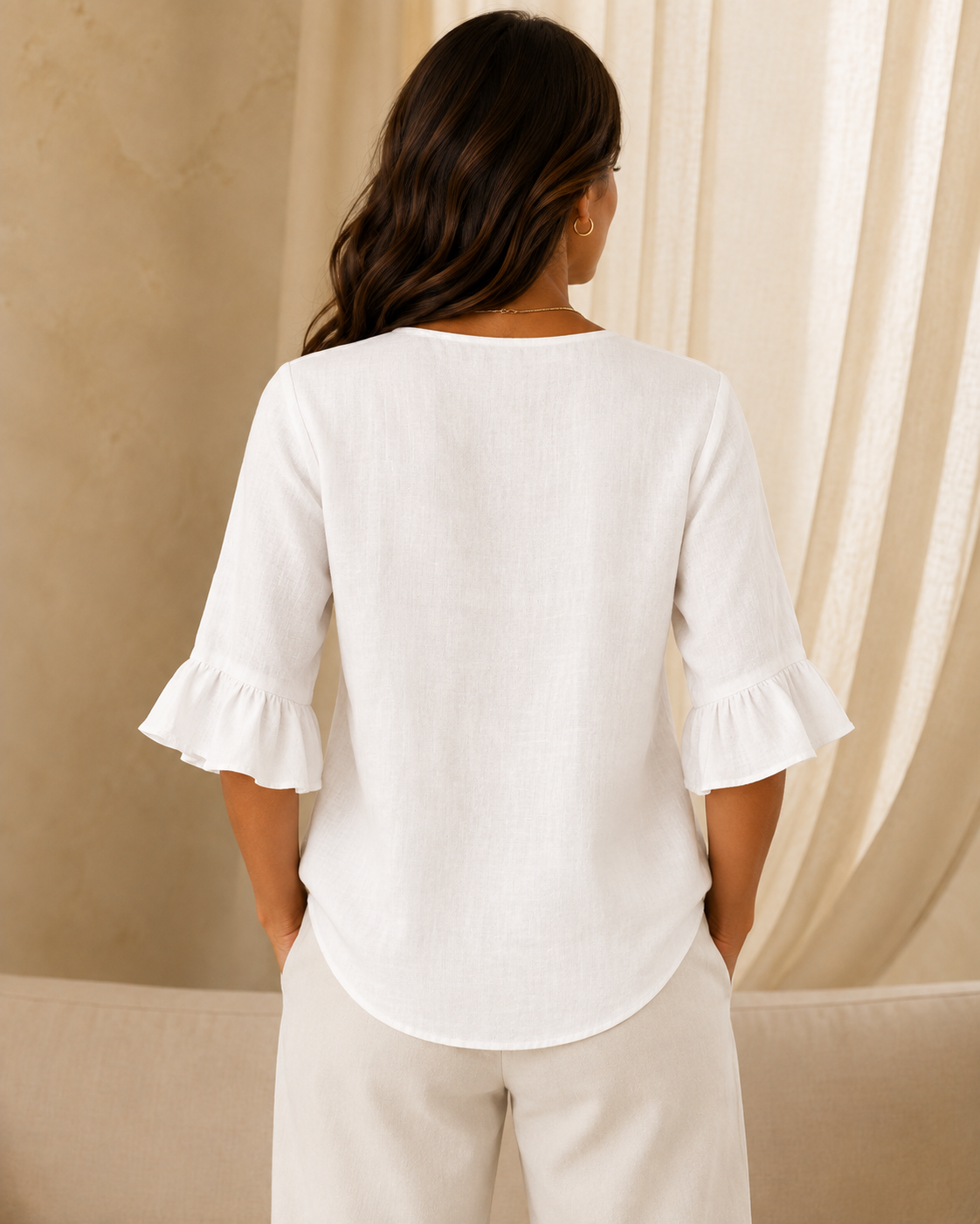 Sophie | Blouse boutonnée à volants