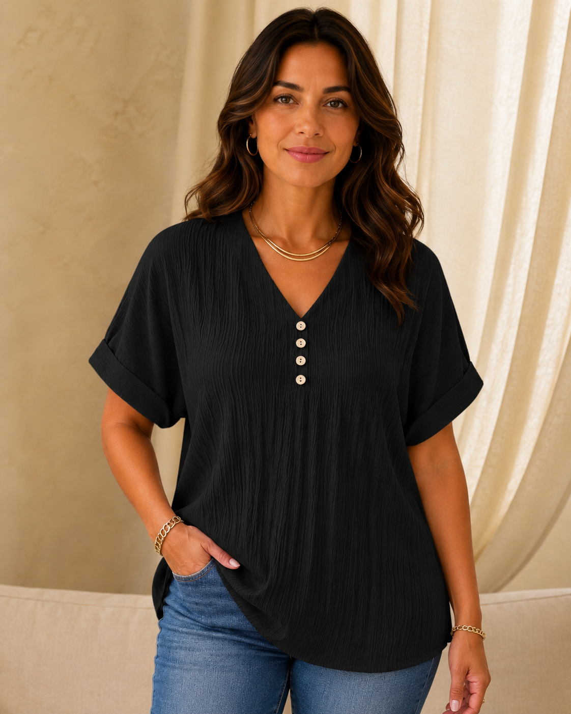 Alwena | Blouse à décolleté en V