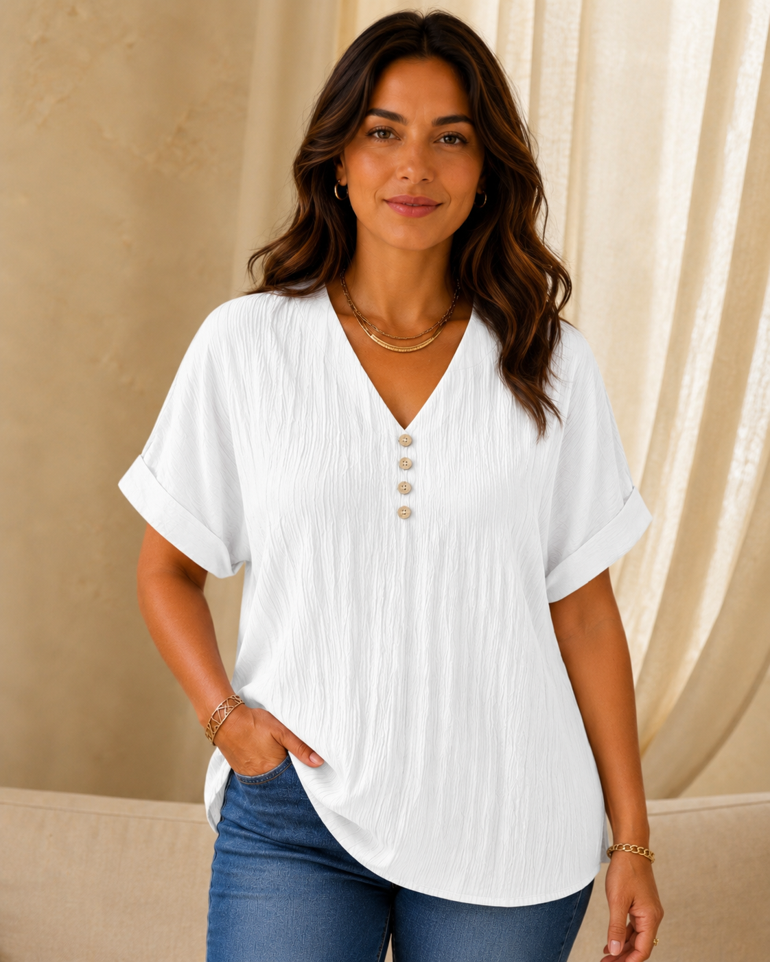 Alwena | Blouse à décolleté en V