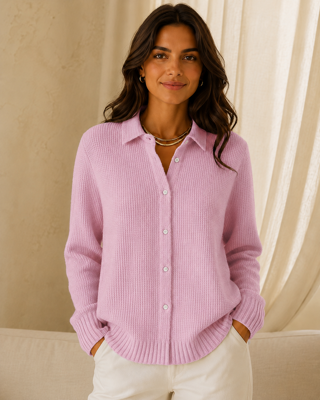 Cardigan Élégant en Laine Douce - Collection Fiora