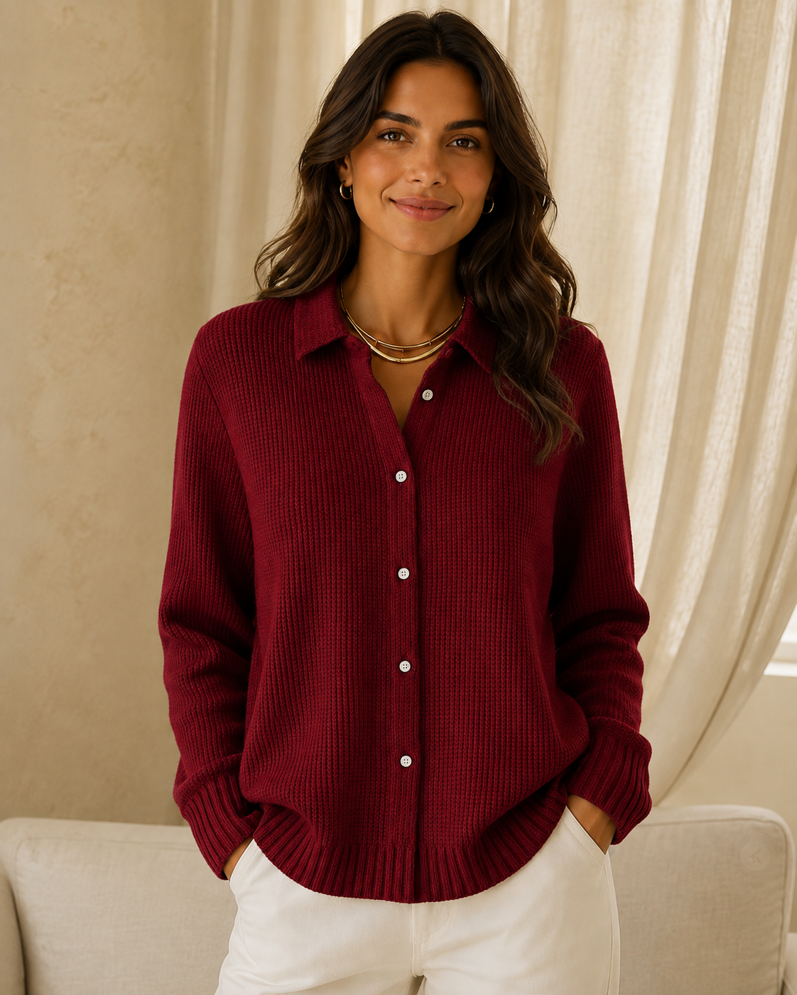 Cardigan Élégant en Laine Douce - Collection Fiora