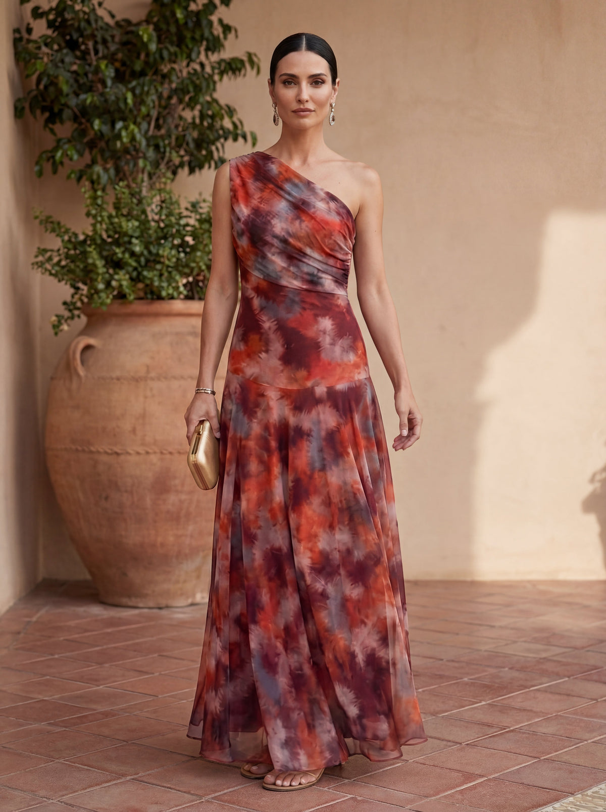 Robe longue fluide en satin
