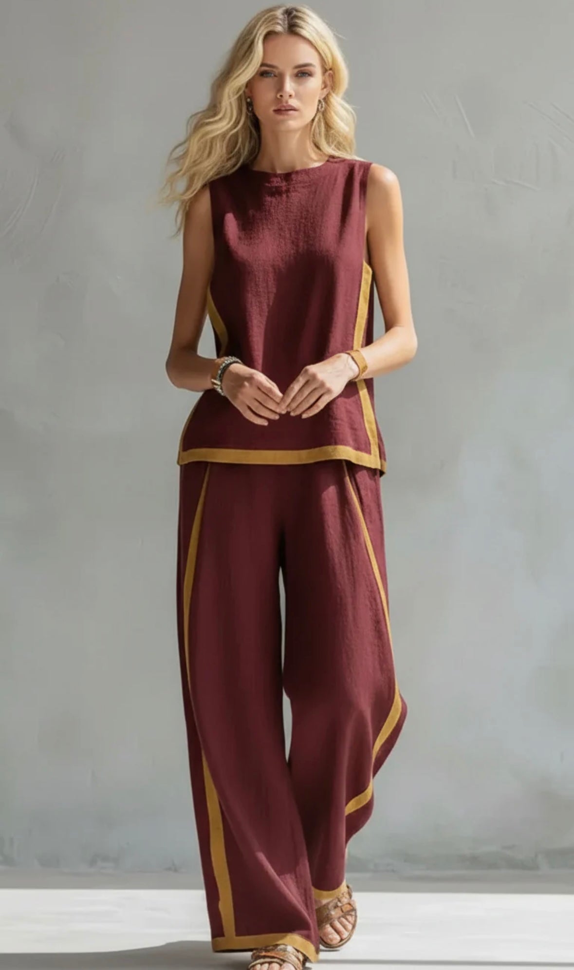 Ensemble Élégant Leila™ | Deux Pièces Raffinées en Tissu Luxueux