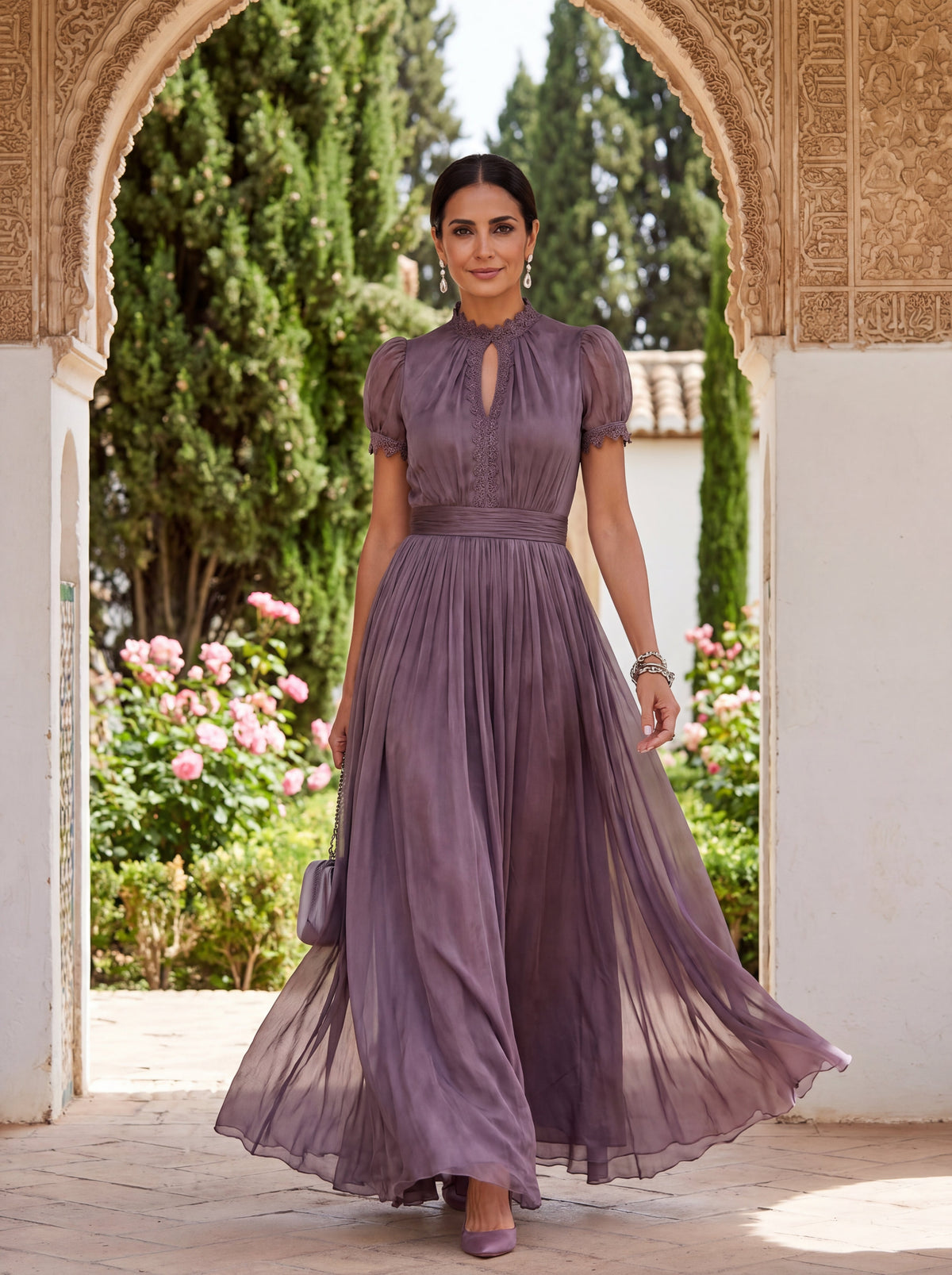 Robe Longue Flavia en Tissu Luxueux