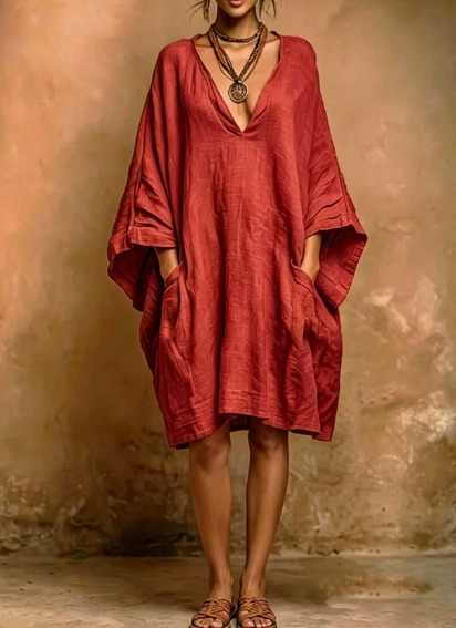 Robe en Lin et Coton Fiorella – Élégance Décontractée et Chic