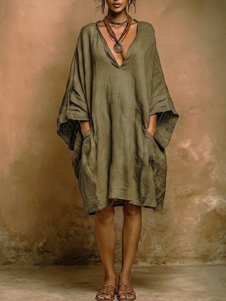Robe en Lin et Coton Fiorella – Élégance Décontractée et Chic
