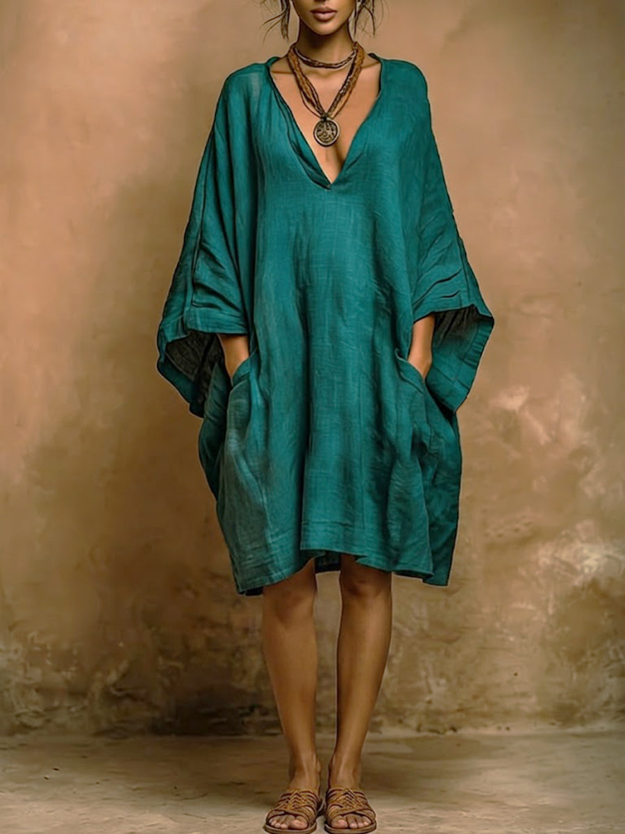Robe en Lin et Coton Fiorella – Élégance Décontractée et Chic