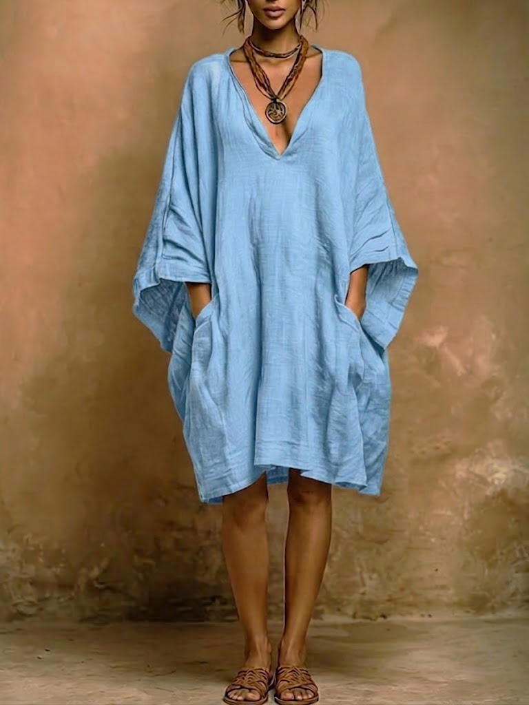 Robe en Lin et Coton Fiorella – Élégance Décontractée et Chic