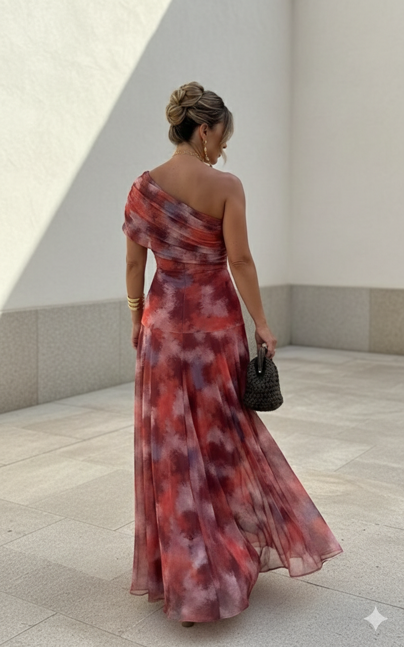 Robe longue fluide en satin